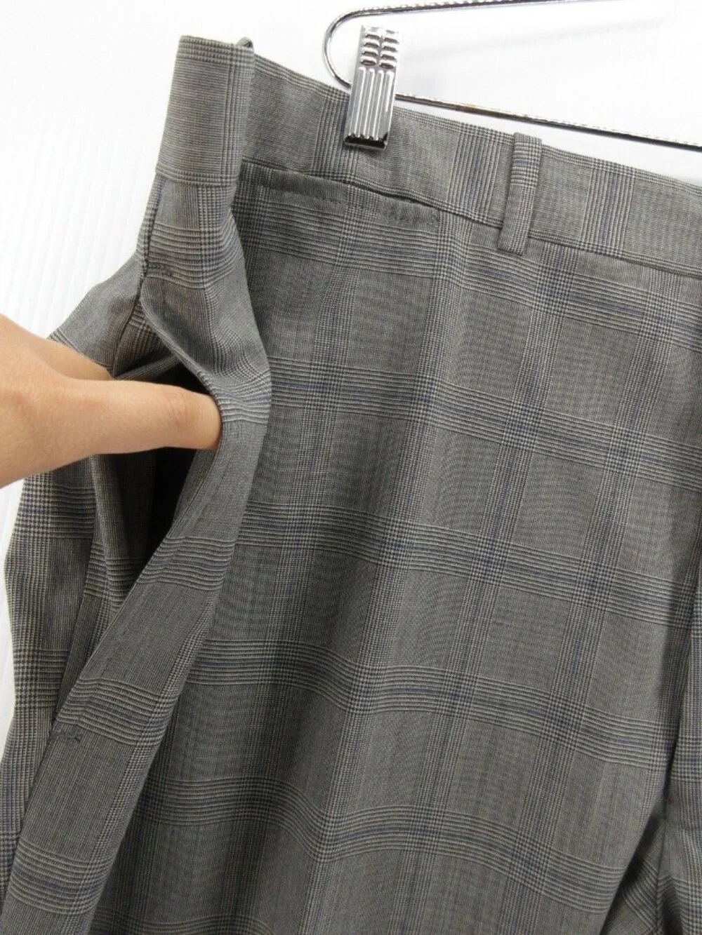 J Press Suit 50 Pure Wool Windowpane Glen Plaid Three Button 44W NEW